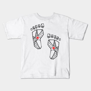 Jesus Christ feet ink illustration Kids T-Shirt